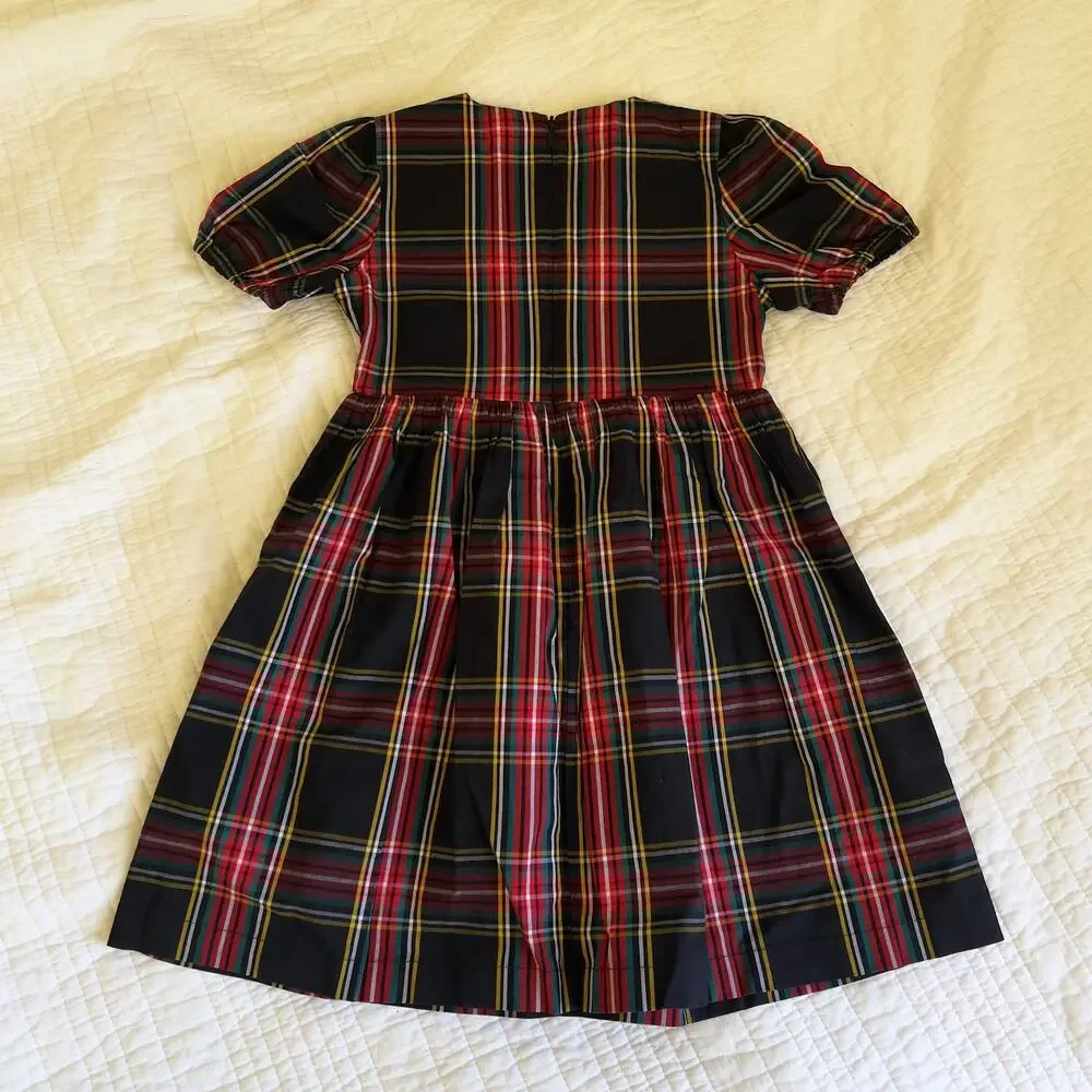 J.Crew Crewcuts Red and Black Plaid Holiday Dress Girls Size 6
